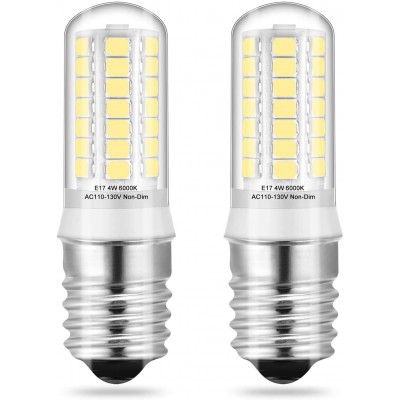 E17 LED Bulbs Under Microwave Over Stove Lights Daylight 6000K 40W Incandescent Equivalent Non-Dimmable Pack of 2