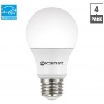 Ecosmart 60W Equivalent Soft White A19 Energy Star and Dimmable LED Light Bulb 4-Pack