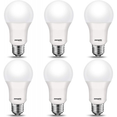 Energetic 75W Equivalent LED Light Bulb 1200 Lumens 5000K Daylight Non-Dimmable A19 LED Bulb UL Listed E26 Medium Base 6-Pack