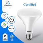 Energetic BR30 Dimmable Indoor LED Flood Light Bulb 11W=75W 5000K Daylight 900LM Ceiling Light Bulb for Cans CRI85+ UL Listed 6-Pack