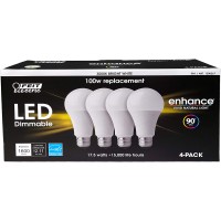 Feit Dimmable LED 3000K Bright White 4-Pack 100W Replacement 17.5W