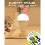 Flyhoom LED Solar Light Bulb Indoor Solar Bulb with Remote 4 Lighting Modes 2 Pack Solar Powered Light Bulb for Camping Indoor Emergency