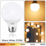 G25 LED Vanity Light Bulb 2700K Warm White,Cotanic Globe Light Bulbs for Bathroom Vanity Mirror 500LM,E26 Screw Base 5W 60W Incandescent Equivalent,Non-dimmable,Pack of 4