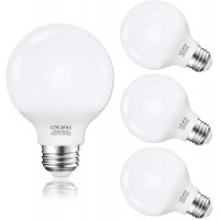 G25 LED Vanity Light Bulb 2700K Warm White,Cotanic Globe Light Bulbs for Bathroom Vanity Mirror 500LM,E26 Screw Base 5W 60W Incandescent Equivalent,Non-dimmable,Pack of 4