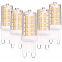 G9 LED Bulb Dimmable 4W 40 Watt T4 G9 Halogen Equivalent 2700K Soft Warm White 120V No-Flicker Chandelier Lighting 450LM 5 Pack by BAOMING