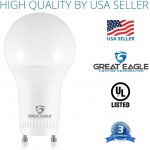 GREAT EAGLE LIGHTING CORPORATION LED GU24 Base A19 Shape 9W 60W Equivalent Dimmable 4000K Cool White 750 Lumens UL Listed Twist-in Light Bulb 4-Pack