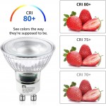 LED GU10 Spotlight Light Bulbs 50 Watt Equivalent 5.5W Dimmable Full Glass Cover Reflector 2700K Soft White 25000 Hours UL Listed Energy Star Certified by Mastery Mart Pack of 6