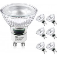 LED GU10 Spotlight Light Bulbs 50 Watt Equivalent 5.5W Dimmable Full Glass Cover Reflector 2700K Soft White 25000 Hours UL Listed Energy Star Certified by Mastery Mart Pack of 6