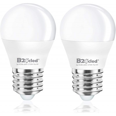 LED Light Bulb 3W（25 Watt Equivalent） A15 Lamp 2700K Warm White CRI90+ Non-Dimmable E26 E27 Base for Home Lighting Decorative 240-Lumen 2-Pack