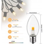 LED Night Light Bulb – C7 E12 LED Bulbs – Candelabra Light Bulbs 0.6 Watt Equivalent 7W Incandescent Bulb Warm White 2700K Window Candles & Chandeliers Replacement Bulb 6 Pack