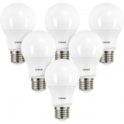 Linkind Dimmable A19 LED Light Bulbs 40W Equivalent E26 Base 5000K Daylight 5.7W 480 Lumens 120V UL Listed FCC Certified Pack of 6