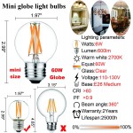 LiteHistory Dimmable E26 Edison Bulb G16.5 Light Bulb 6W Equal 60 watt Light Bulb AC120V Warm 2700K E26 Light Bulb for Pendant,Chandeliers,Vanity,Wall sconces Edison Light Bulbs 60 Watt 600lm 6Pack