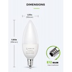 LOHAS E12 LED Bulb Dimmable 6W Candelabra Light Bulb 60W Equivalent 550Lumen LED Candle Light Bulbs Ceilling Fan Light Bulb for Home Office UL Listed 6 Pack Daylight White