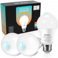 Motion Sensor Light Bulbs 13W100W Equivalent Motion Detector Auto Activated Dusk to Dawn Security LED Bulb A19 E26 5000K Daylight Outdoor Indoor Lighting for Garage Porch Stairs Patio 3 Pack