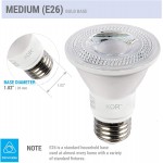 Pack of 6 KOR LED PAR20 Light Bulbs 8W Replaces 50W 50PAR20 3000K Soft White E26 Base Dimmable Waterproof Indoor Outdoor Use UL & Energy Star