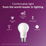Philips LED Frosted A19 Non-Dimmable 800 Lumen Soft White Light 2700K 10W=60W E26 Base 16-Pack