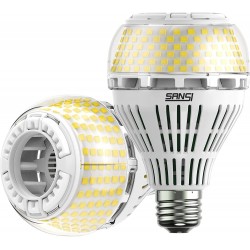 SANSI 250W Equivalent A21 LED Light Bulb 4000 Lumens E26 LED Bulb with Ceramic Technology 5000K Daylight Non-Dimmable 25,000-Hour Lifetime Bright & Safe 2 Pack 27W Energy Saving for Home Workspace