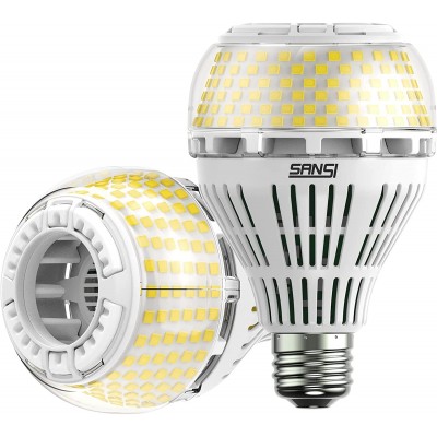 SANSI 250W Equivalent A21 LED Light Bulb 4000 Lumens E26 LED Bulb with Ceramic Technology 5000K Daylight Non-Dimmable 25,000-Hour Lifetime Bright & Safe 2 Pack 27W Energy Saving for Home Workspace