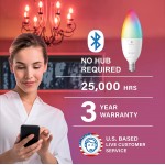 Sengled Alexa Light Bulb E12 Base Candelabra Smart Led Bulbs Bluetooth Smart Light Bulbs That Work with Alexa Only Color Changing RGBW ,No Hub Required 450LM 5W40W Equivalent,B11 Bulbs,4 Pack