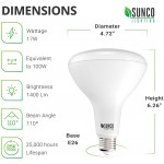 Sunco Lighting 10 Pack BR40 LED Light Bulbs Indoor Flood Light Dimmable 5000K Daylight 100W Equivalent 17W 1400 LM E26 Base Recessed Can Light High Lumen Flicker-Free UL & Energy Star