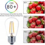 Svater 15 Pack S14 Replacement Bulb for Outdoor String Light,Dimmable 2W Led Glass,Vintage Edison Lightbulb,Warm White 2700K E26 Base,IP65 Waterproof
