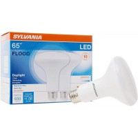 SYLVANIA LED Flood BR30 Light Bulb 65W=9W 10 Year Medium Base 650 Lumens Dimmable 5000K Daylight 2 Pack 73956