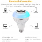 Texsens LED Light Bulb with Integrated Bluetooth Speaker 6W E26 RGB Changing Lamp Wireless Stereo Audio with 24 Keys Remote Control