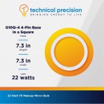 22W T5 Circular Fluorescent Bulb Replacement for Floxite T5 22W Circular Mirror Light Bulb by Technical Precision 4-Pin Connector Base Circline Fluorescent Bulb 6500K 7.25 Inch Outside Diameter
