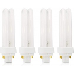 4 Pack CFL Bulbs Direct Generic Replacement for Panasonic FDS18E35 4 18W 3500K Double Tube 4 Pin G24q-2 Base Compact Fluorescent Light Bulbs
