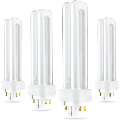 4 Pack PLC-18W 827 4 Pin G24q-2 18 Watt Double Tube Compact Fluorescent Light Bulb Replaces Sylvania 20683 and Philips 38329-9 PL-C 18W 827 4P ALTO