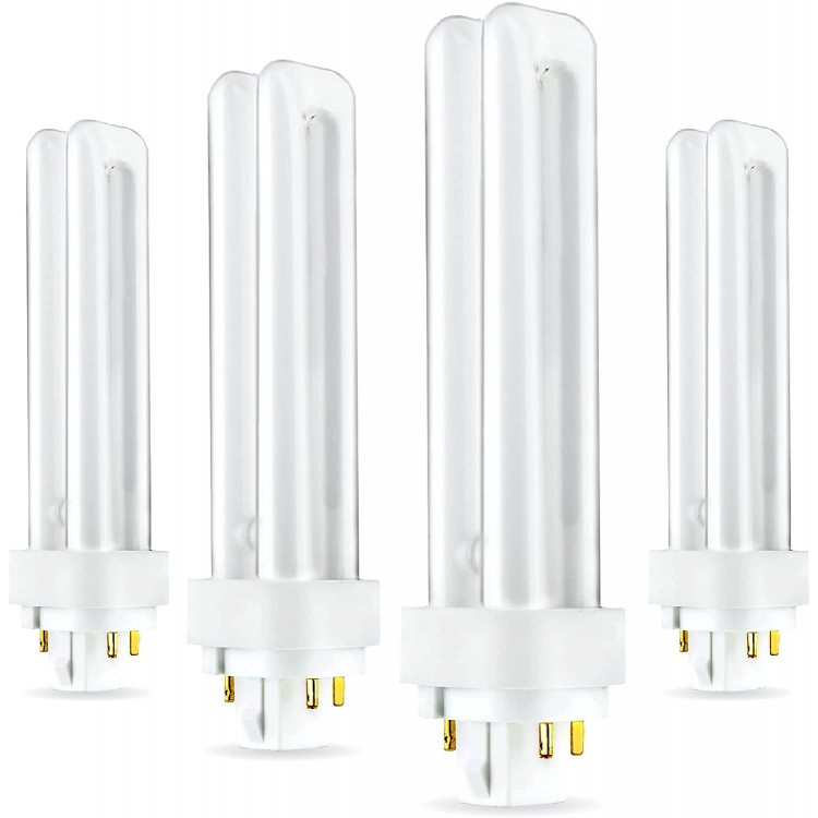 4 Pack PLC-18W 827 4 Pin G24q-2 18 Watt Double Tube Compact Fluorescent Light Bulb Replaces Sylvania 20683 and Philips 38329-9 PL-C 18W 827 4P ALTO
