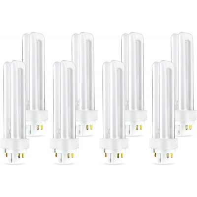 8 Pack PLC-18W 827 4 Pin G24q-2 18 Watt Double Tube Compact Fluorescent Light Bulb Replaces Sylvania 20683 and Philips 38329-9 PL-C 18W 827 4P ALTO