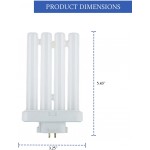 Dysmio Compact Fluorescent 27W Quad Tube,3000K Warm White Light FML Light Bulbs with GX10Q-4 Base – 2 Pack