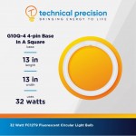 FC12T9 32W Circline Bulb Replacement for GE FC12T9 KB by Technical Precision 12 Inch Fluorescent Circular Light Bulb with 4-Pin G10q-4 Base 15000 Hours 3000K Warm White 1950 Lumens CRI 52