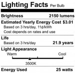 SYLVANIA Fluorescent 36" 25W T8 Lamp 3500K Bright White 1 Pack