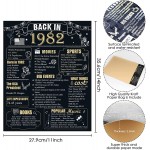 40th Birthday Decorations for Men Women 40th Birthday Gift for Him Back in 1982 Poster Decor Black and Gold 11 x 14 inch 40 Years Ago DecorBack in 1982