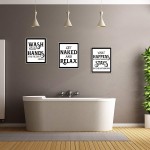9 Pieces Bathroom Wall Art Wall Decor Funny Vintage Bathroom Sign Bathroom Quotes Sayings Art Prints Bathroom Posters for Wall Restroom Bathroom Decor Pictures Unframed Black Font