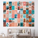 ANERZA 110 PCS Peach Teal Wall Collage Kit Aesthetic Pictures Aesthetic Room Decor for Teen Girls Cute Dorm Photo Wall Decor Vsco Trendy Bedroom Posters Boho Wall Art Christmas Gifts
