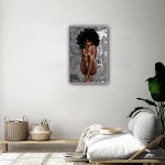 Black Queen Poster African American Wall Art Black Girl Canvas Paintings Black Women Wall Decor African Women Portrait Meditation Vertical Painted Picture For Living Room Decorations Frameless 16X24In