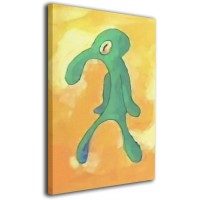 Classic Bold and Brash Painting Squidward Poster Canvas Wall Art Print Home Bathroom Decor Framed Bedroom Office Living Room Small 8x12 Inches