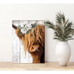 Cow Print Farmhouse Wall Decor Abstract Canvas Paintings Picture Prints Artwork for Home Decor Brown 12x16inch
