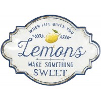 Creative Co-Op Life Gives You Lemons Make Something Sweet Metal Wall Décor White