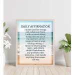 "Daily Affirmations- Self Talk"-8 x 10" Inspirational Poster Print. Motivational Wall Art-Ready to Frame. Ideal for Home Décor-Office Décor. Program Yourself to Win the Day! Great Gift for Graduates.
