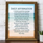 "Daily Affirmations- Self Talk"-8 x 10" Inspirational Poster Print. Motivational Wall Art-Ready to Frame. Ideal for Home Décor-Office Décor. Program Yourself to Win the Day! Great Gift for Graduates.