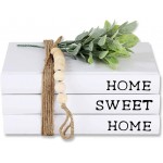 Decorative White Books,Farmhouse Stacked Books,Hardcover Books Decorative ,Home|Sweet|HomeSet of 3 Stacked Books for Decorating Coffee Tables and Shelves