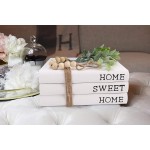 Decorative White Books,Farmhouse Stacked Books,Hardcover Books Decorative ,Home|Sweet|HomeSet of 3 Stacked Books for Decorating Coffee Tables and Shelves