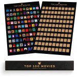 Enno Vatti 100 Movies Scratch Off Poster Top Films of All Time Bucket List 16.5" x 23.4"