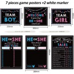 Gender Party Photo Props Gender Photo Signs Game Gender Posters Party Supplies Set with 2 Pieces Erasable Marker for Boys Girls Baby Gender Party Games Decorations