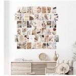 Neutral Wall Collage Kit Aesthetic Pictures Aesthetic Room Decor Bedroom Decor for Teen Girls Wall Collage Kit VSCO Room Decor Photo Wall Aesthetic Posters Collage Kit 50 Set 4x6 inch