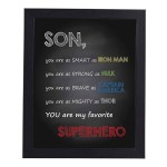 "Son-You Are My Favorite Superhero" Inspirational Wall Art Sign -8 x 10" Artistic Typographic Poster Print-Ready to Frame. Perfect Home-Kids Bedroom-Nursery Decor. Great Decoration for Marvel Fans!